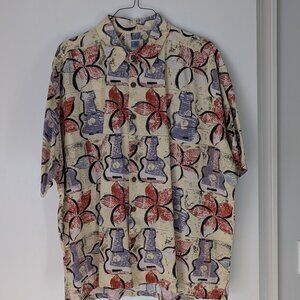 Kahala of Hawaii Men's XXL button up casual wear shirt 55% Hemp, 45% Cotton